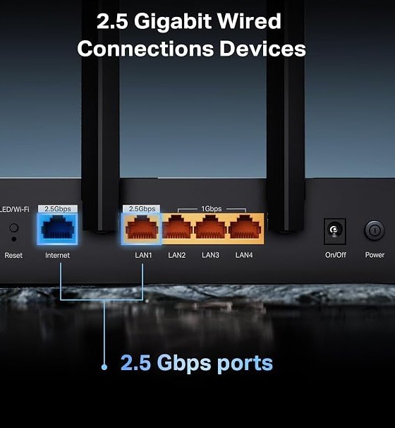 TP-Link BE6500 Dual-Band WiFi 7 Router (BE400) – Dual 2.5Gbps Ports