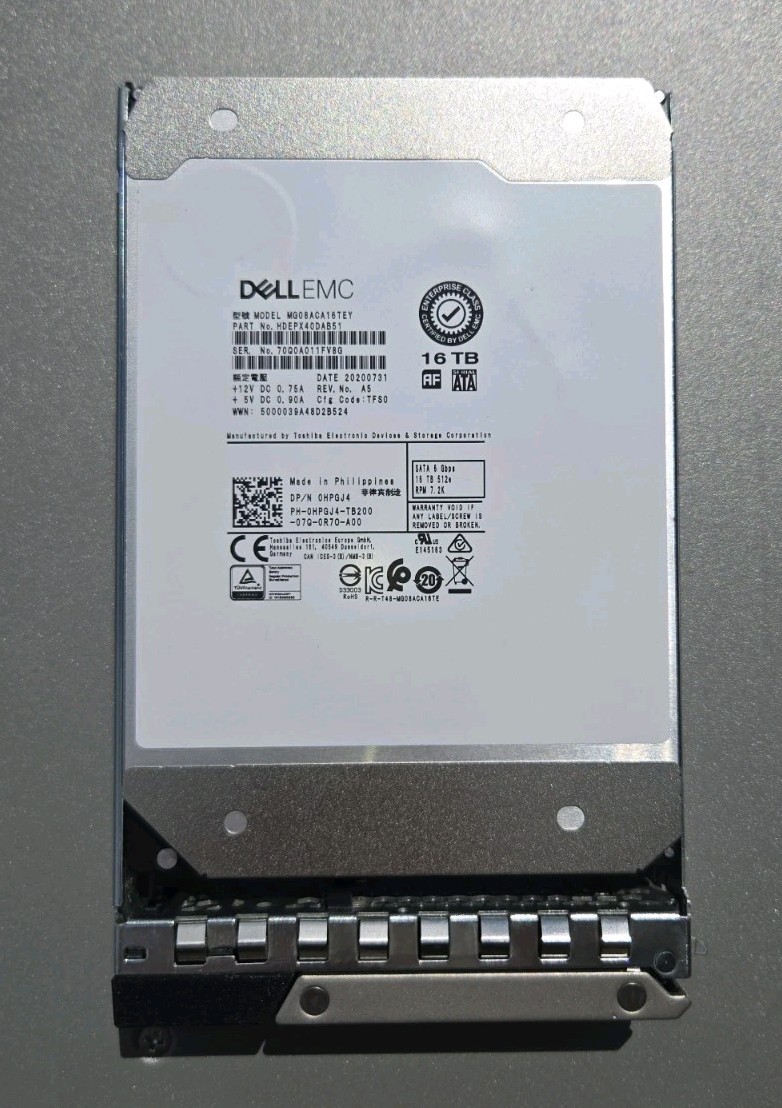 Dell EMC MG08ACA16TEY HDEPX40DAB51 16TB 3.5 inch 6G SATA Hard Drive Tested