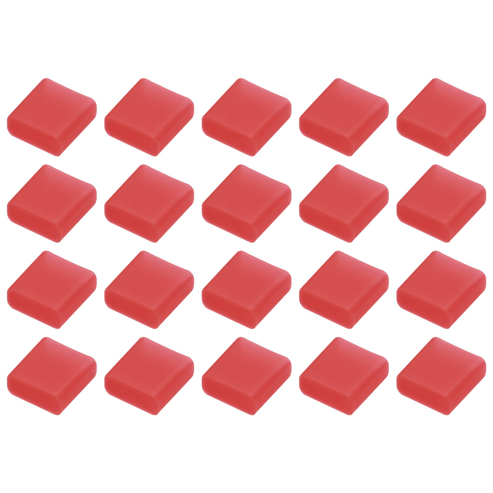 20pcs USB 2.0 Port Cap Cover Silicone Protector for USB Data Cable, Red