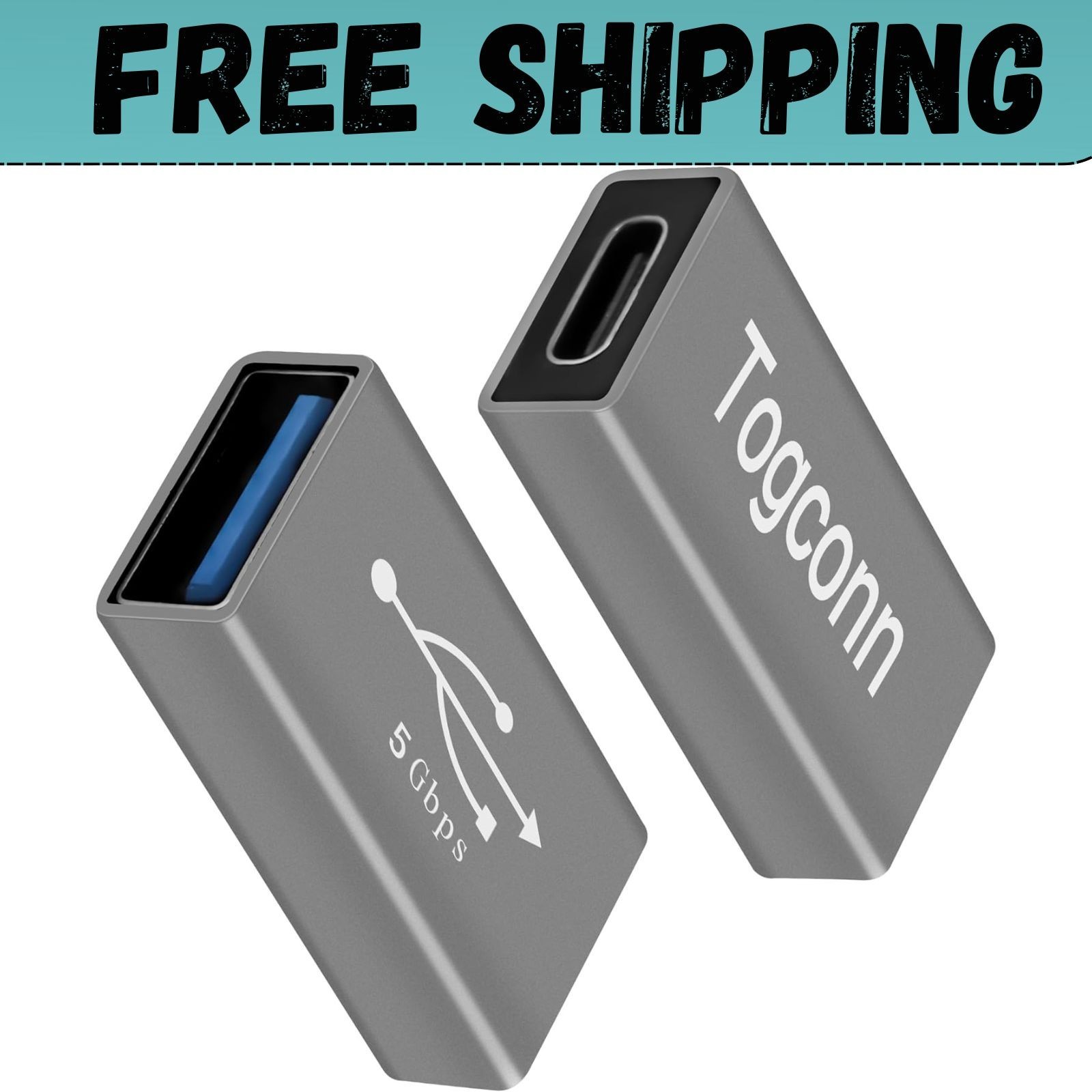 USB C to USB 3.0 Adapter (2 Pack),USB Type-C (Female) to USB A (Female) Coupl…
