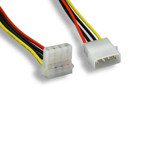 8 inch 18AWG DC Power Cord 5.25″ Molex 4Pin Male to 90° Right Angle 5.25″ Female