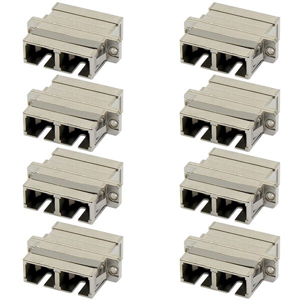 8x SC-SC Connector Fiber Optic Multimode Duplex Coupler Coupling Adapter Metal