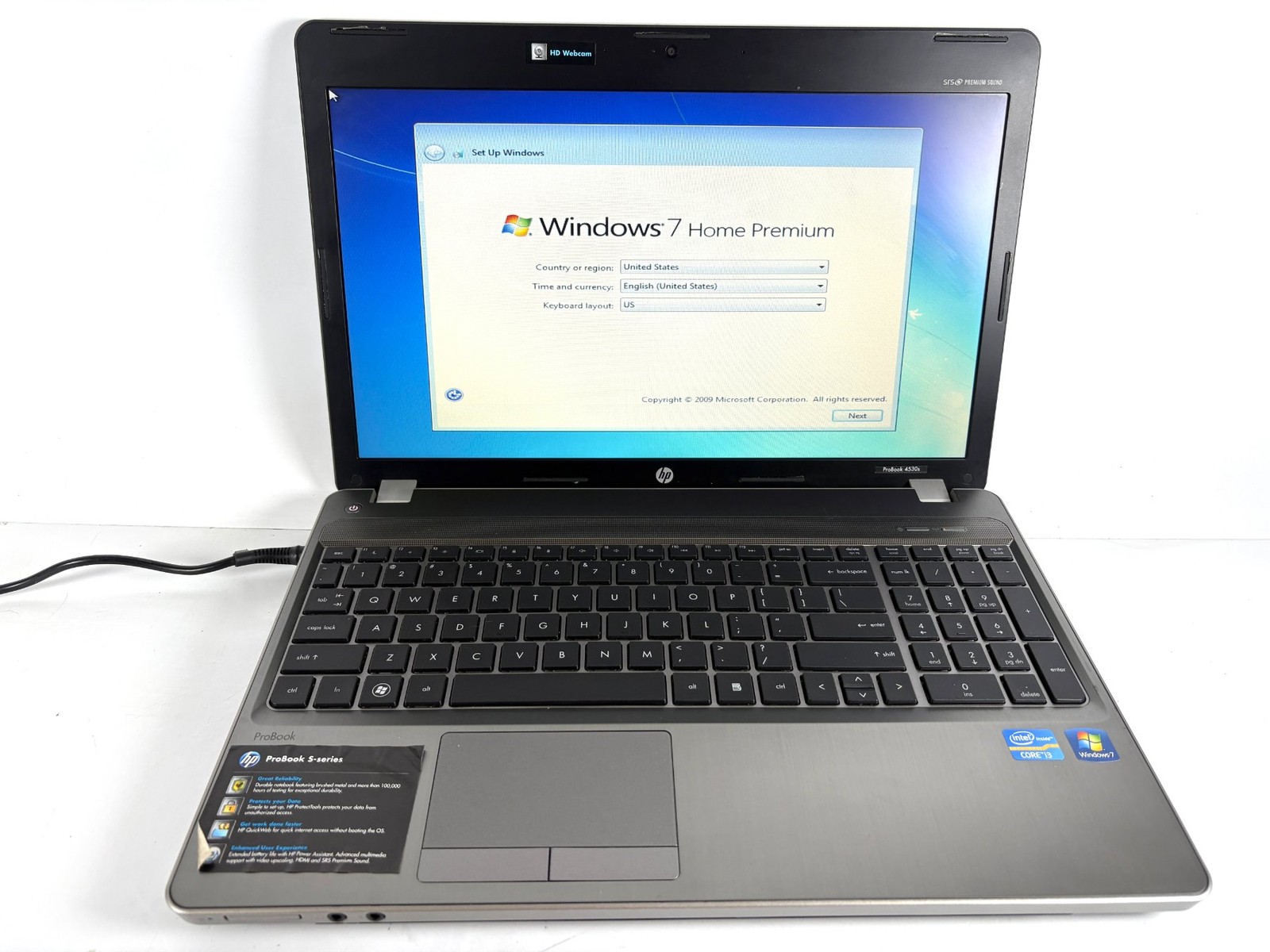 HP ProBook 4530s 15.6″ HD 2.3GHz i3 8GB RAM 500GB HDD Windows 7