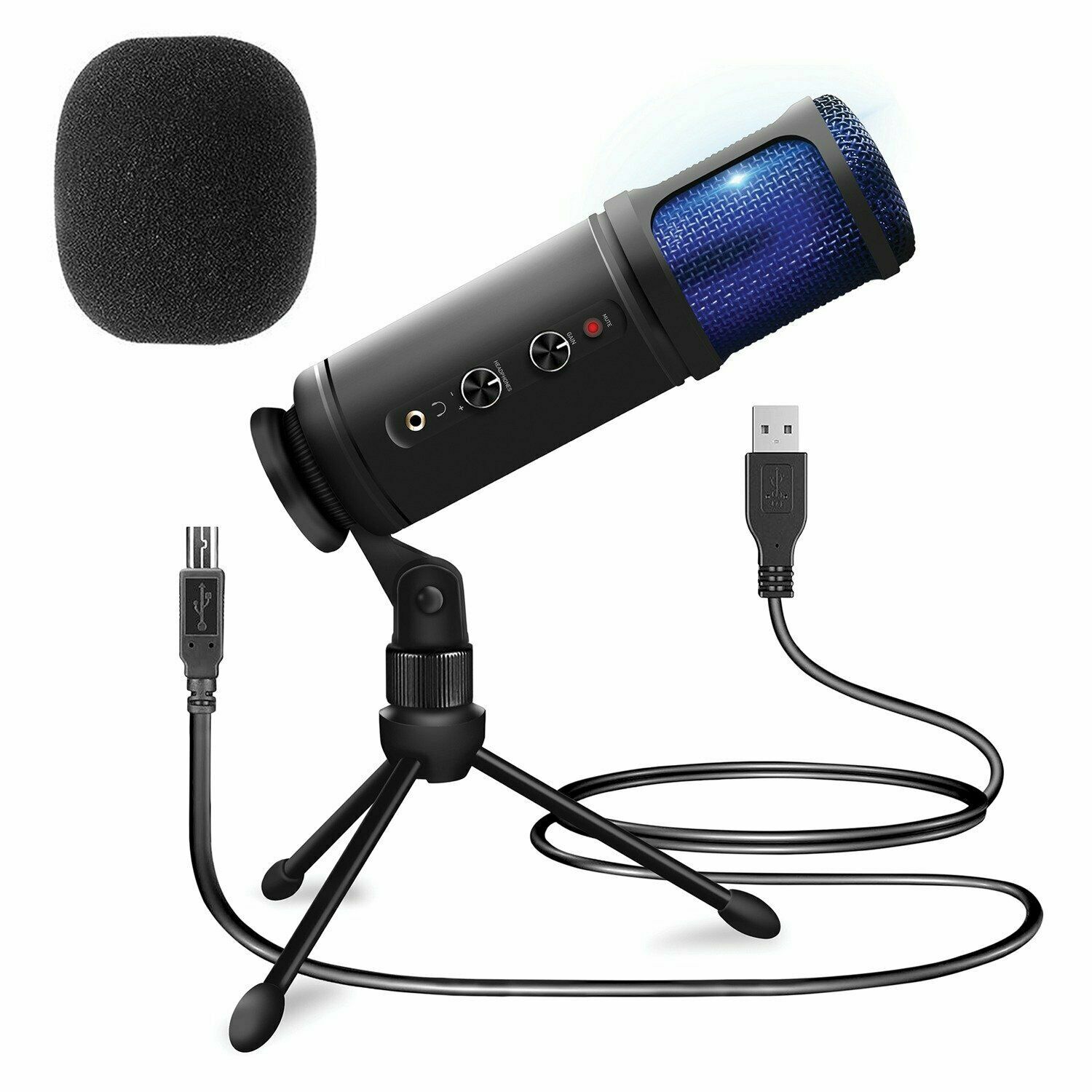 Pyle PDMIUSB50 USB Plug and Play Microphone, Portable Pro Audio Condenser Mic