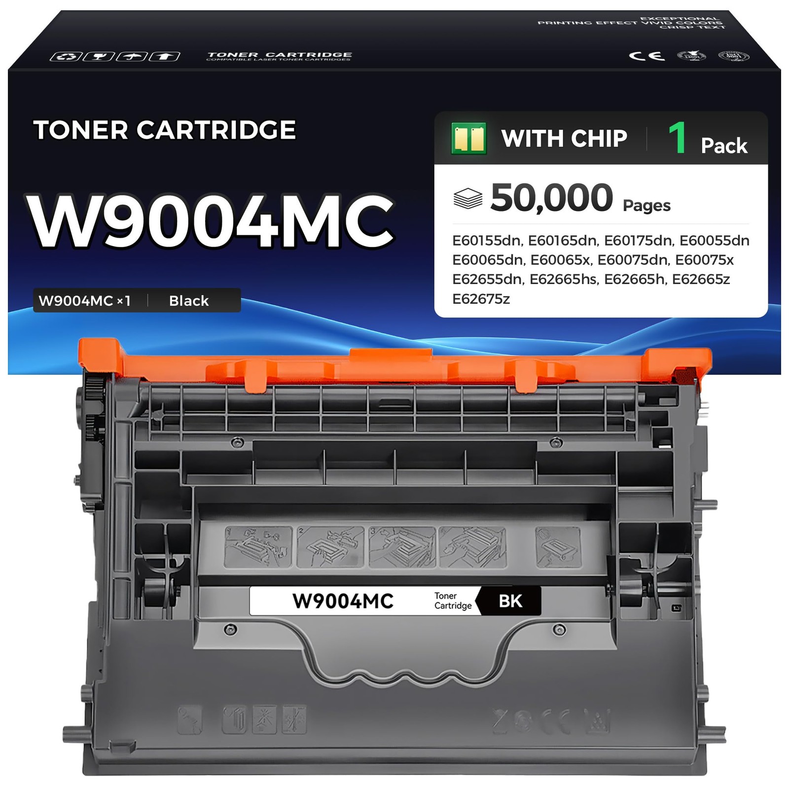 W9004MC Black Toner Cartridge High Yield with Chip Replacement for HP W9004MC…