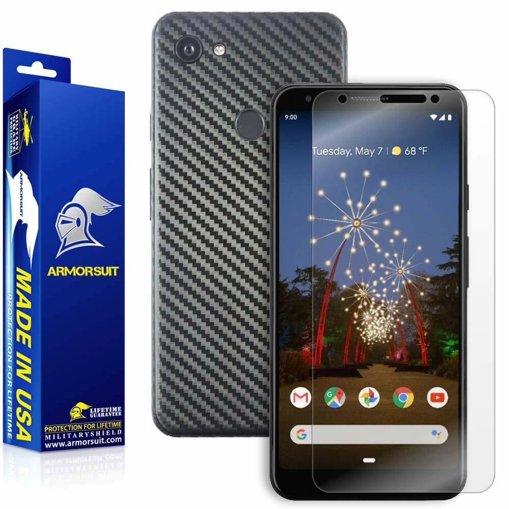 ArmorSuit Google Pixel 3a XL Screen Protector + Black Carbon Fiber Made in USA