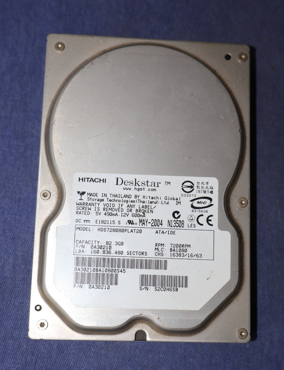 2004 HITACHI Deskstar Hard Drive,UNTESTED, May work or may not
