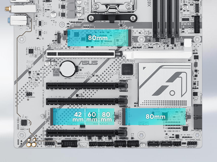 AMD 7800X3D CPU & ASUS X870 AYW White Motherboard Gaming Bundle 5.0Ghz Boost Clk