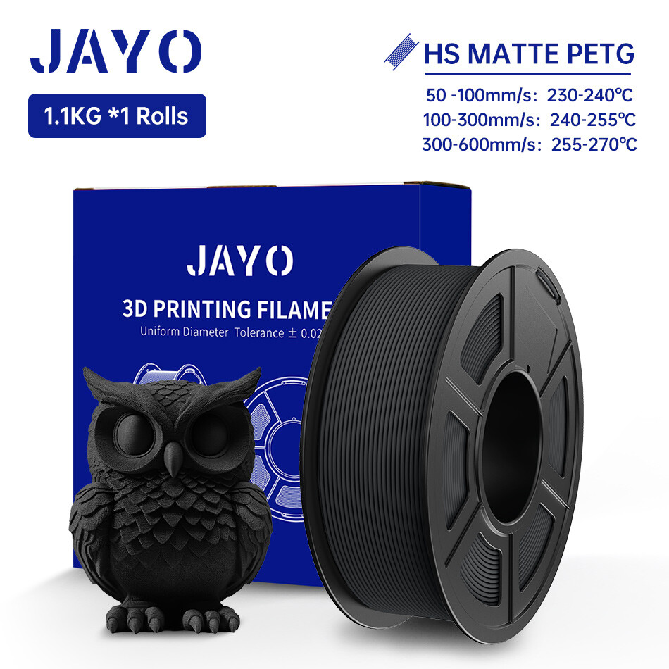 〔BUY 10 PAY6〕JAYO 1.1KG PETG Matte High Speed 1.75mm 3D Filament Frosted Texture