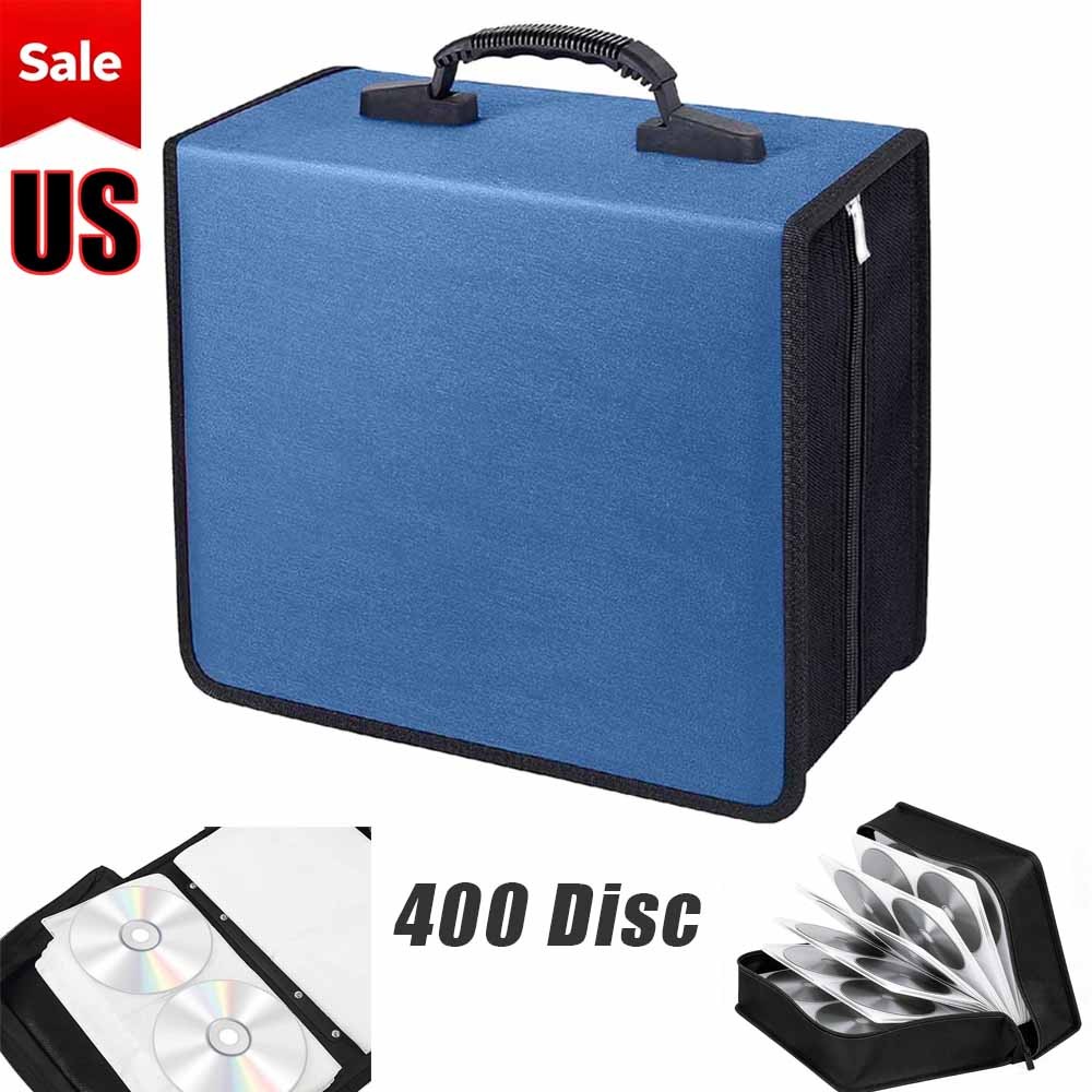 400 Disc Portable CD DVD Storage Wallet Binder Album & Organizer Case Holder