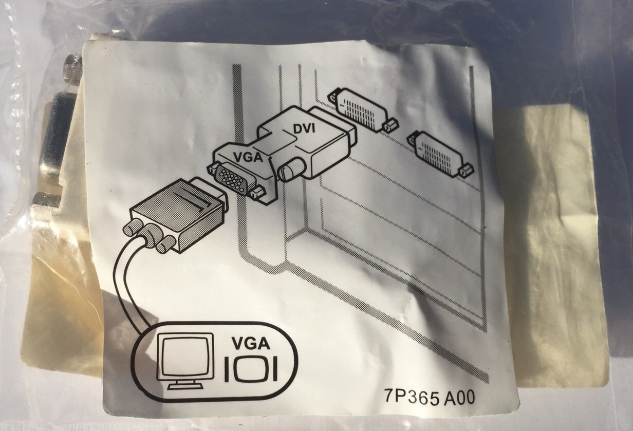 Dell DVI to VGA Adapter 7P365 A00 DP/N 0J8461 SEALED IN ORIGINAL BAG