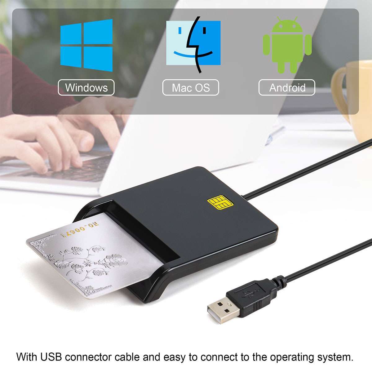 USB 2.0 Smart Card Reader DOD Military CAC Common Access-Bank card-ID For Mac OS