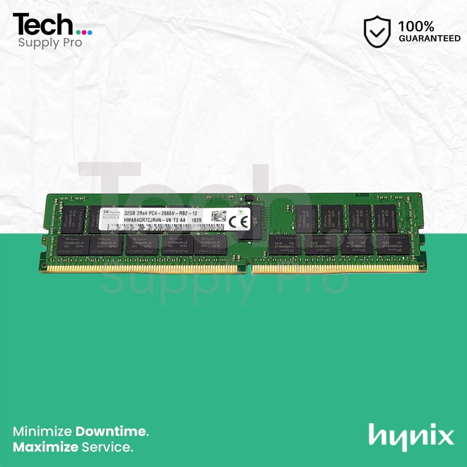 HMA84GR7CJR4N-VK Hynix 32GB PC4-21300 DDR4-2666MHz ECC 2Rx4 RDIMM 1.2V Memory