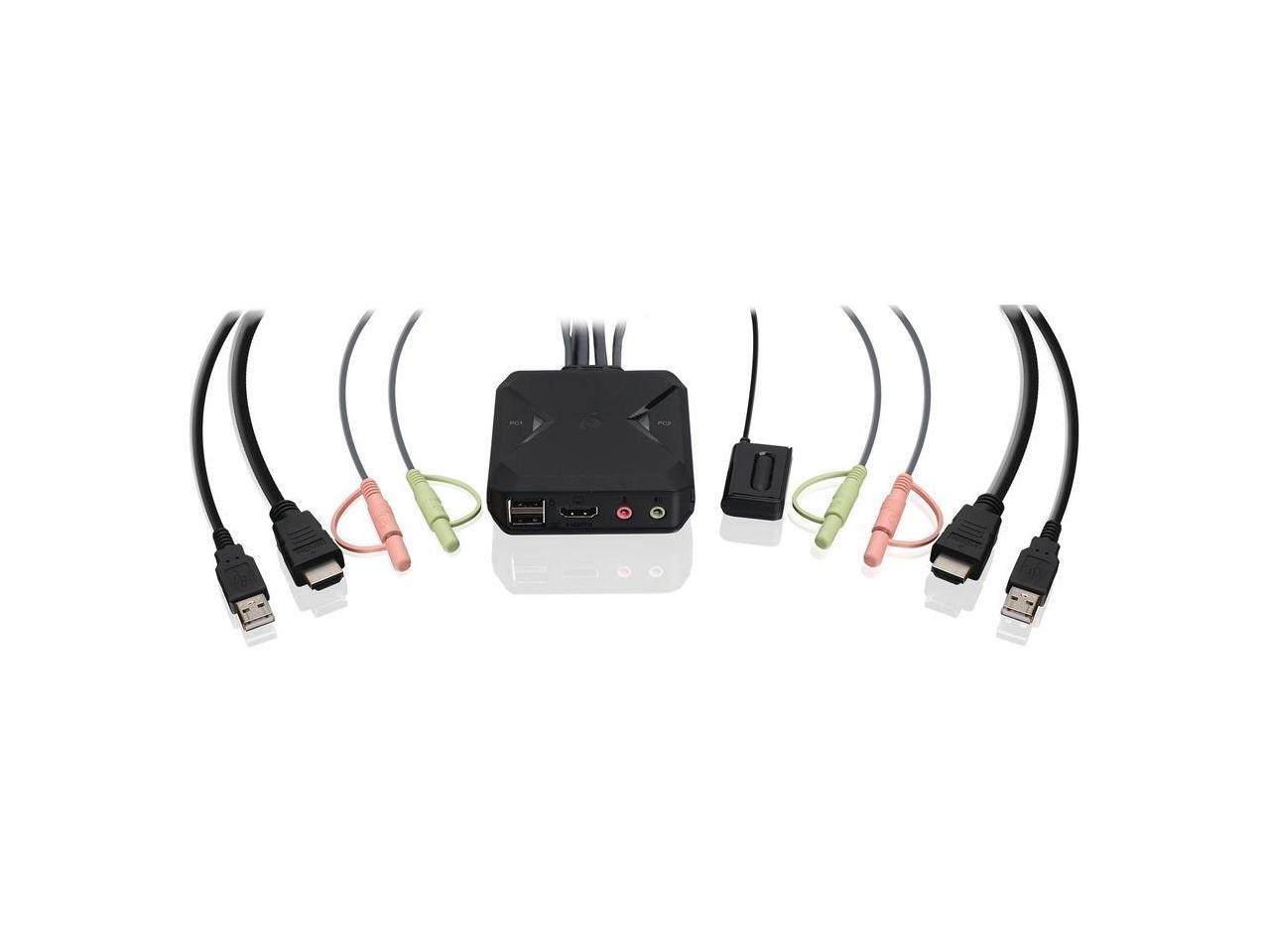 IOGEAR 2-Port 4K KVM Switch with HDMI, USB and Audio Connections – 4096 x 2160 –