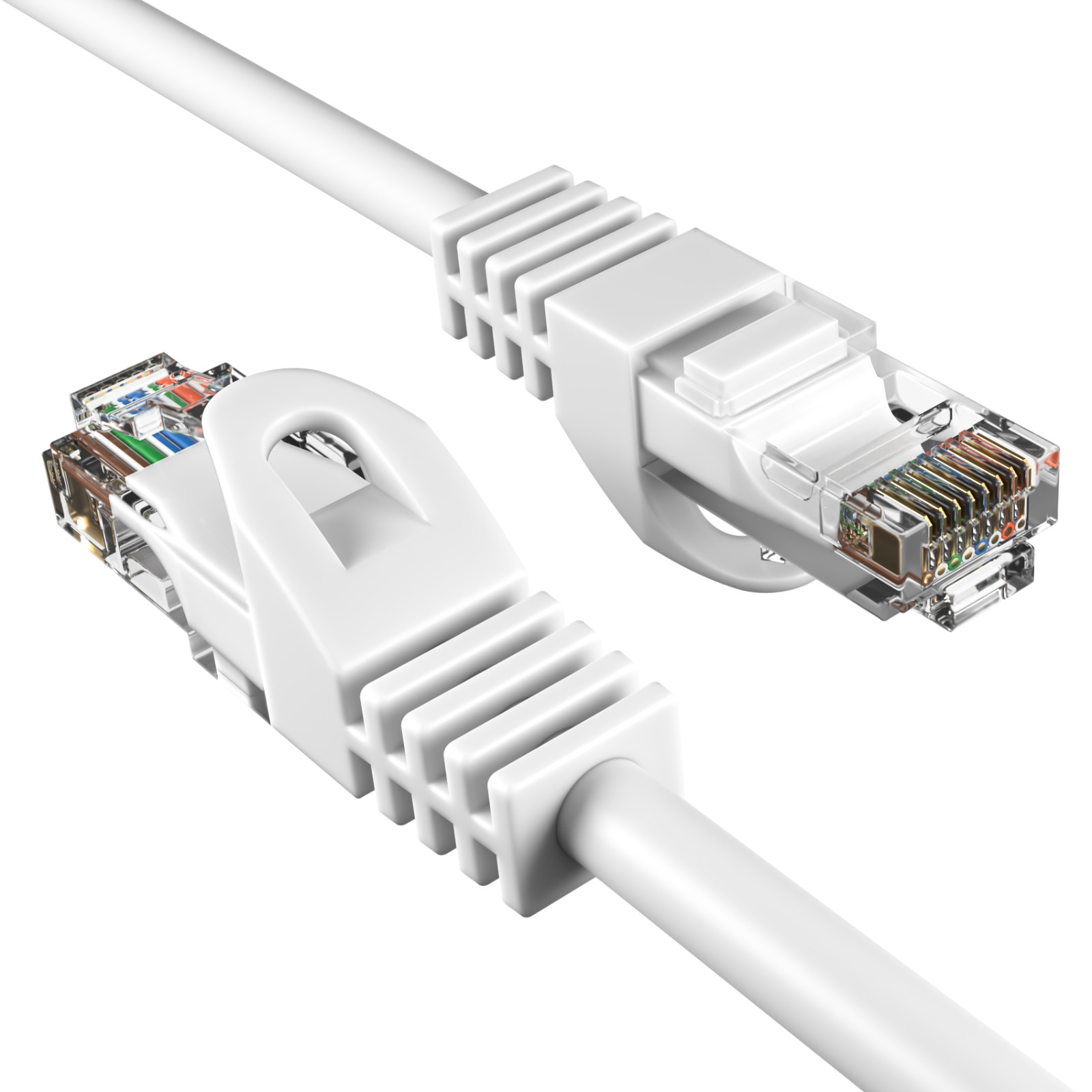 Cat5e White Patch Cord Network Cable Ethernet LAN RJ45 UTP 1.5FT- 20FT Multi LOT