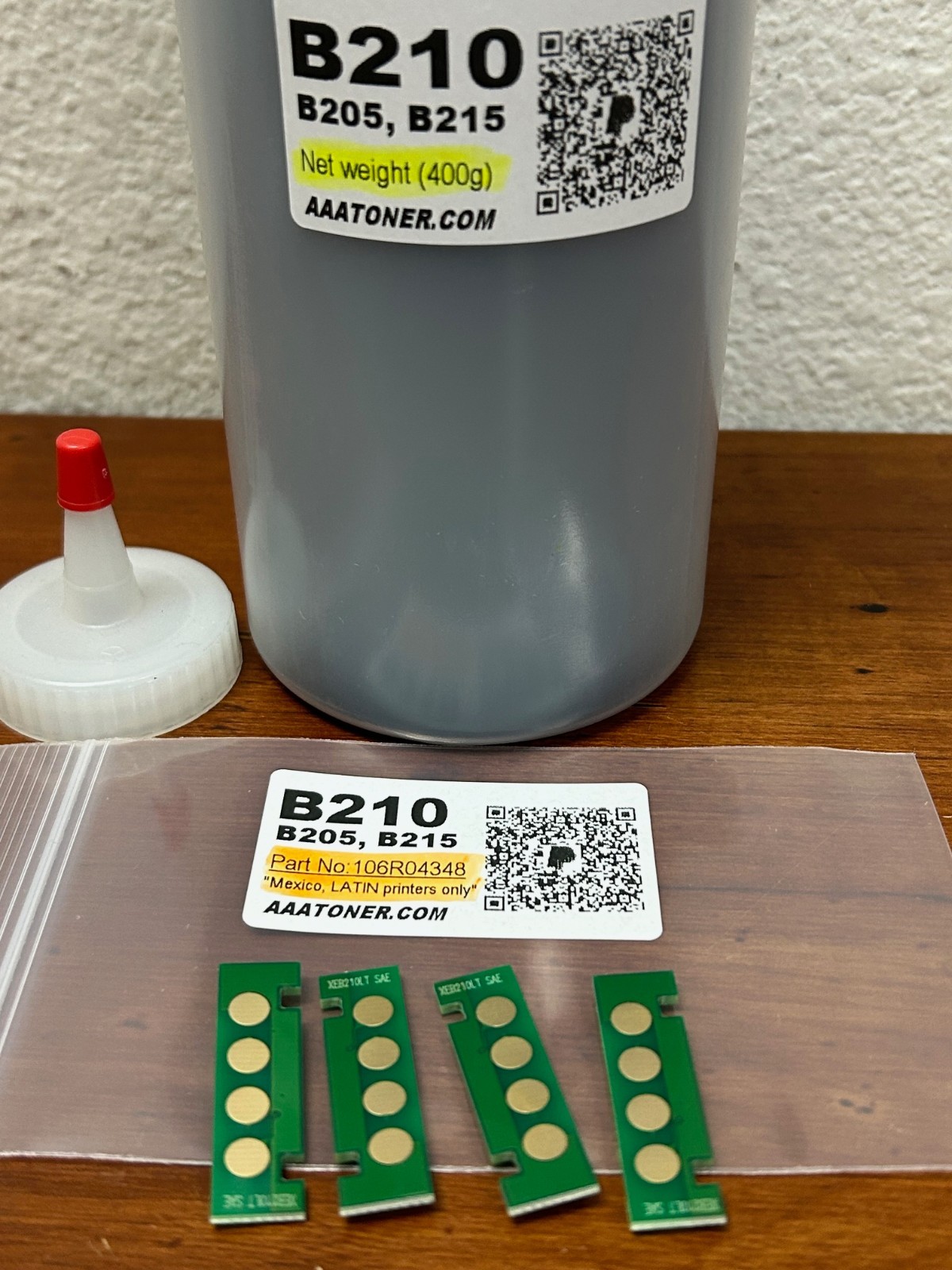 (400g) Toner Refill for Xerox B210, B205, B215 + 4 Chip (106R04348) MEXICO