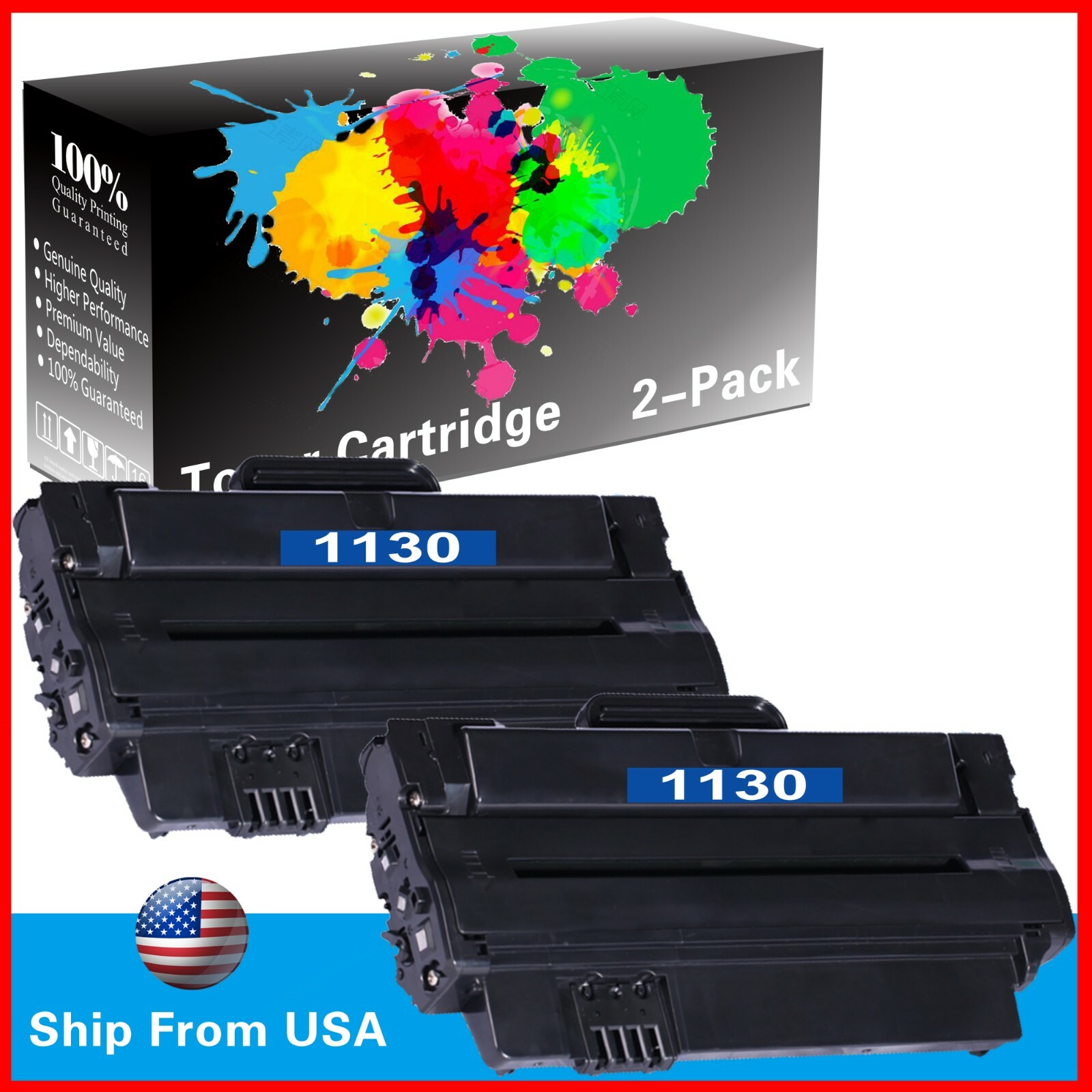 2PK 1130 Toner Cartridge for 1130N 1130 Printer