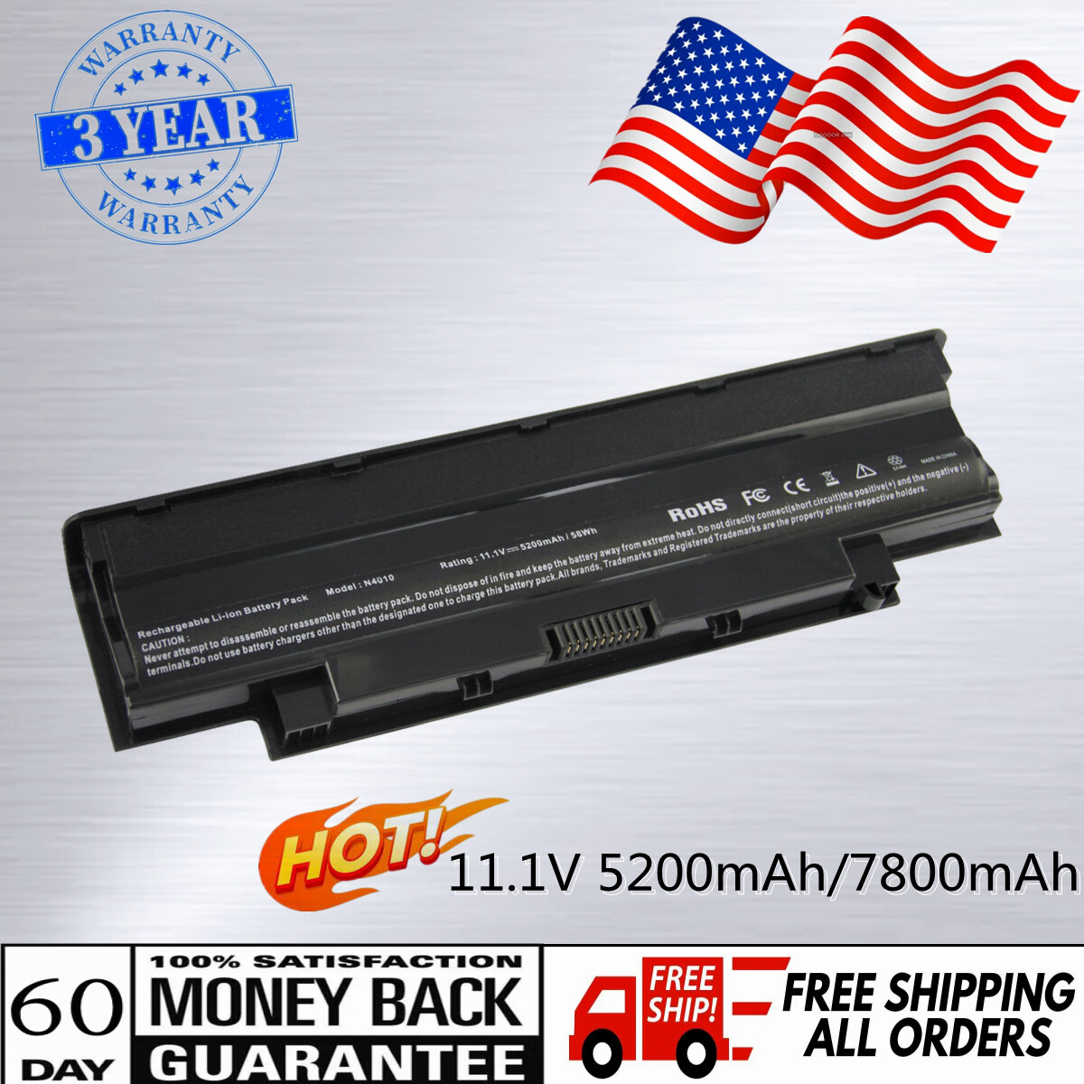Battery J1KND For DELL Inspiron M5030 N5110 N5050 N4010 N7110 N4110 N7010 N3010