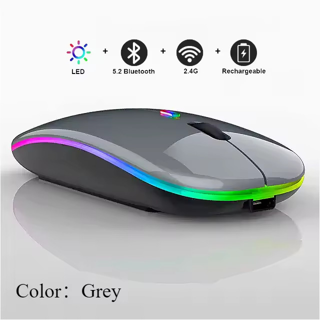 Wireless Mouse USB C & USB Adapter 2.4GHz Slim Silent Mouse for MacBook Laptop P