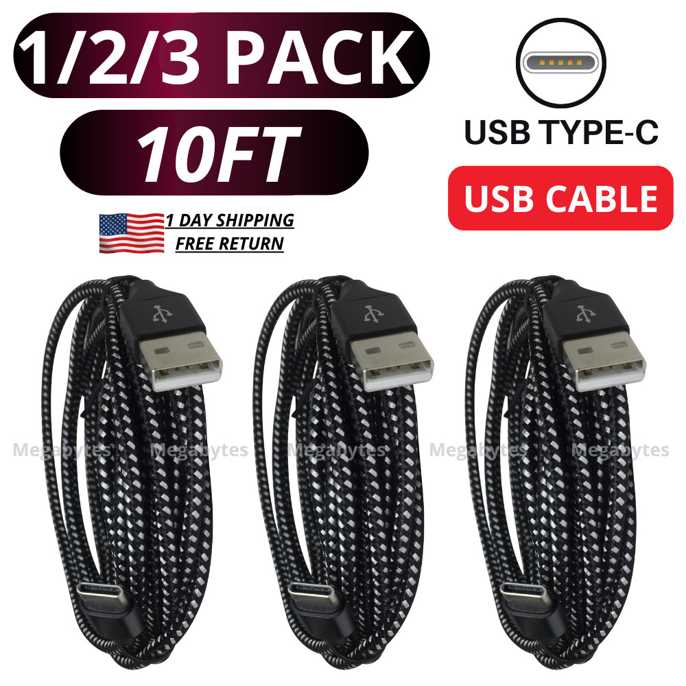 Type C USB Fast Charging Cord Charger Cable Data Sync For Samsung Google Galaxy