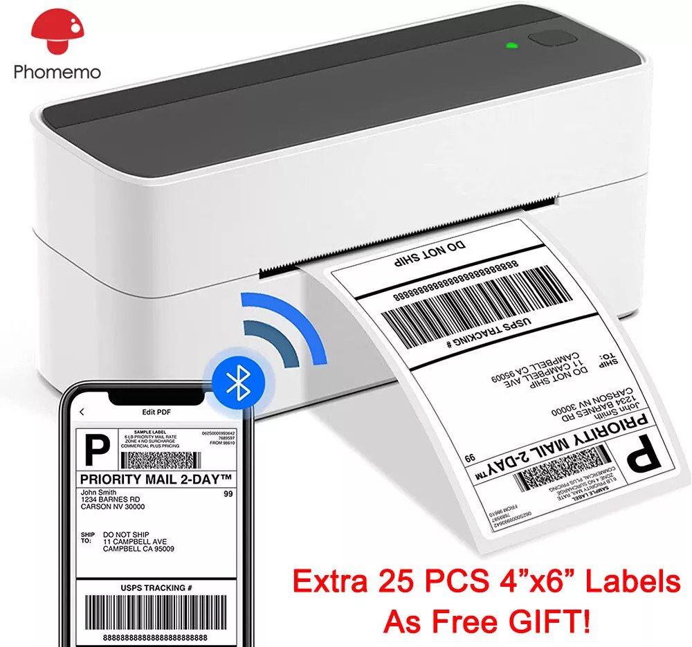 Bluetooth Thermal Shipping Label Printer for Shipping Package Small Business Lot