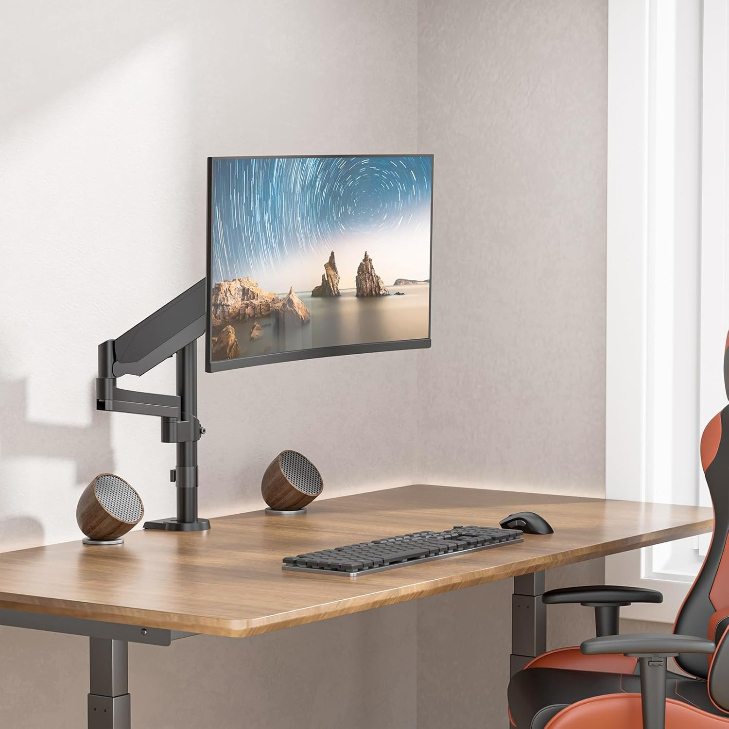 Single Monitor Mount, Computer Monitor Stand for Desk 17-32 Inch, Monitor Arm De