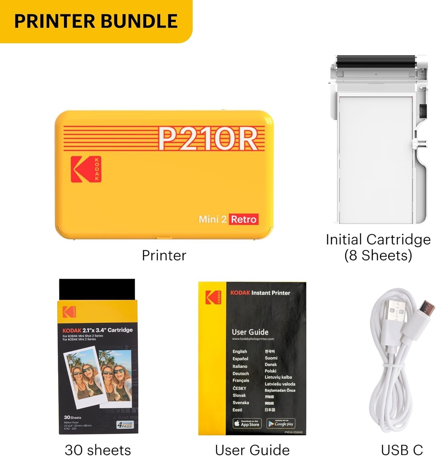 Compact Bluetooth Photo Printer with App Control – 38 Sheets of Quality