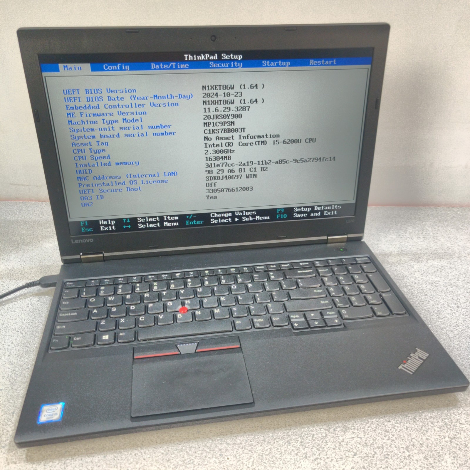 Lenovo Thinkpad L570 Intel Core i5-6200U, RAM 16GB, NO SSD/OS/AC ADAPTER – Used
