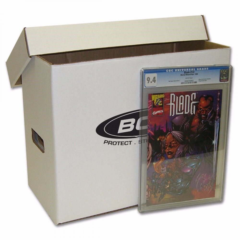 5 BCW Graded Comic Book Cardboard Storage Boxes Hold 35 40 CGC Slab Long Term