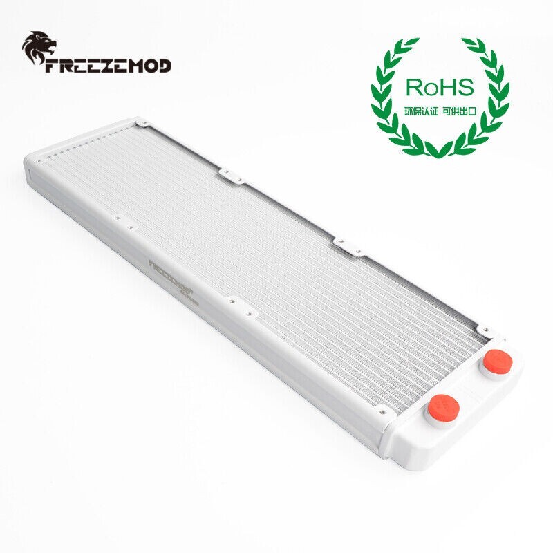 FreezeMod G1/4″ 360mm Aluminum Radiator 27mm Thick for PC Water Cooling White