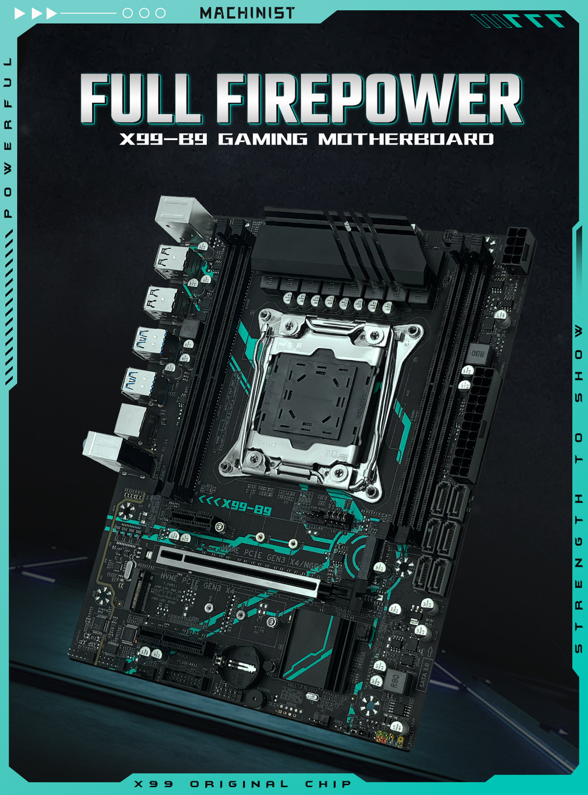 MACHINIST X99 B9 Gaming Motherboard LGA 2011-3 DDR4 Micro ATX for Intel Xeon CPU
