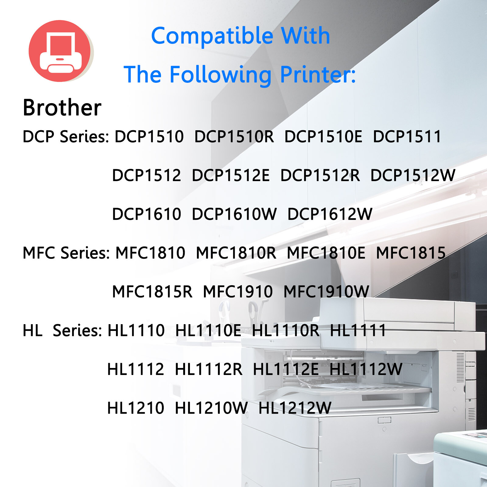 10PK Black TN1000 Toner Cartridge For Brother DCP1512E MFC1815R MFC1910 HL1111