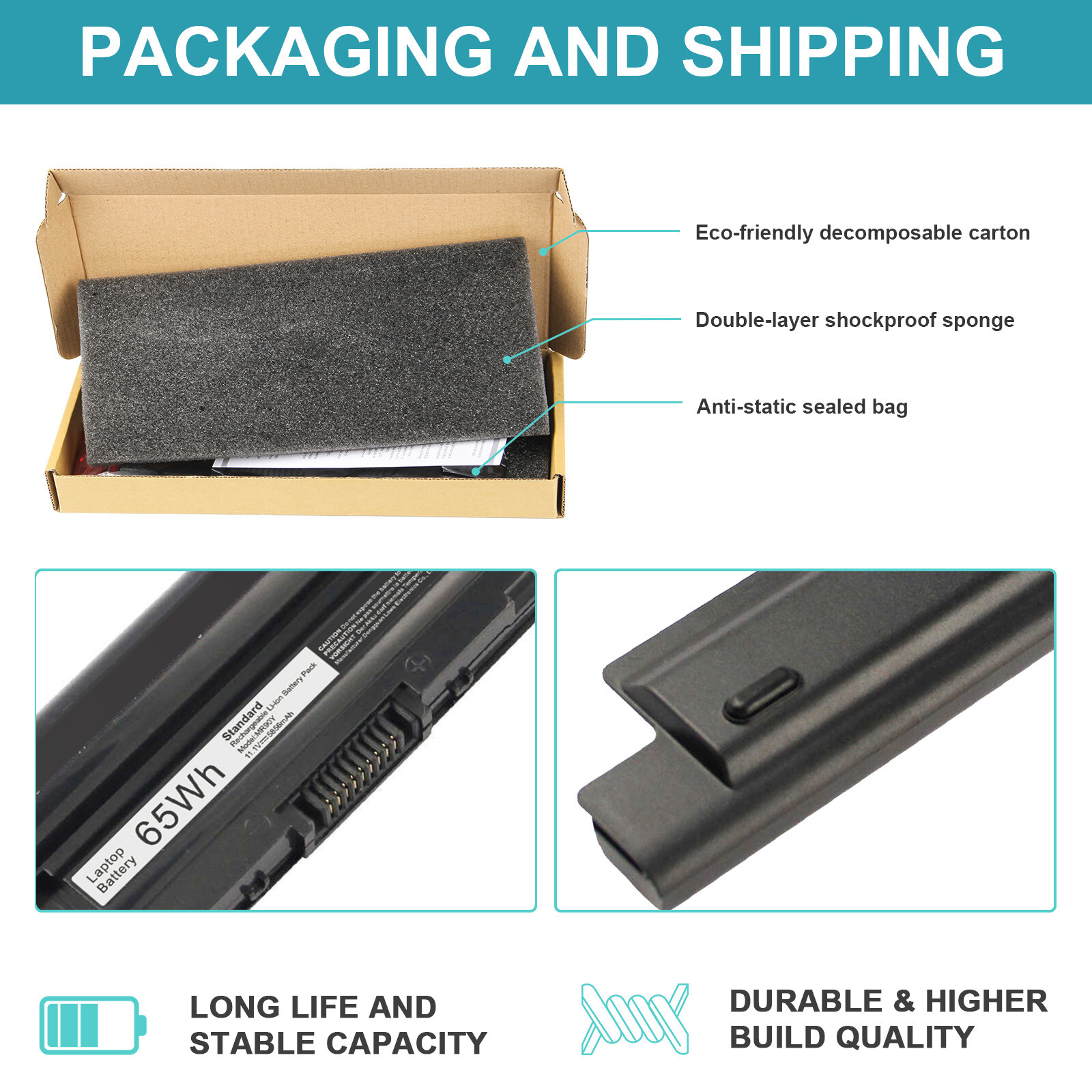 For Dell Inspiron15 3878 3521 3531 P40F 0MF69 24DRM 6Cell 5200mAh Battery