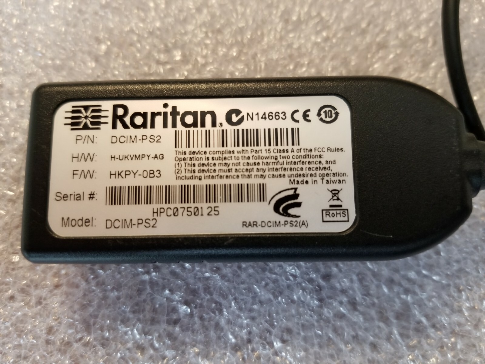 Raritan DCIM-PS2 Dominion Computer I/F Module (CIM) for VGA, PS/2 ports.
