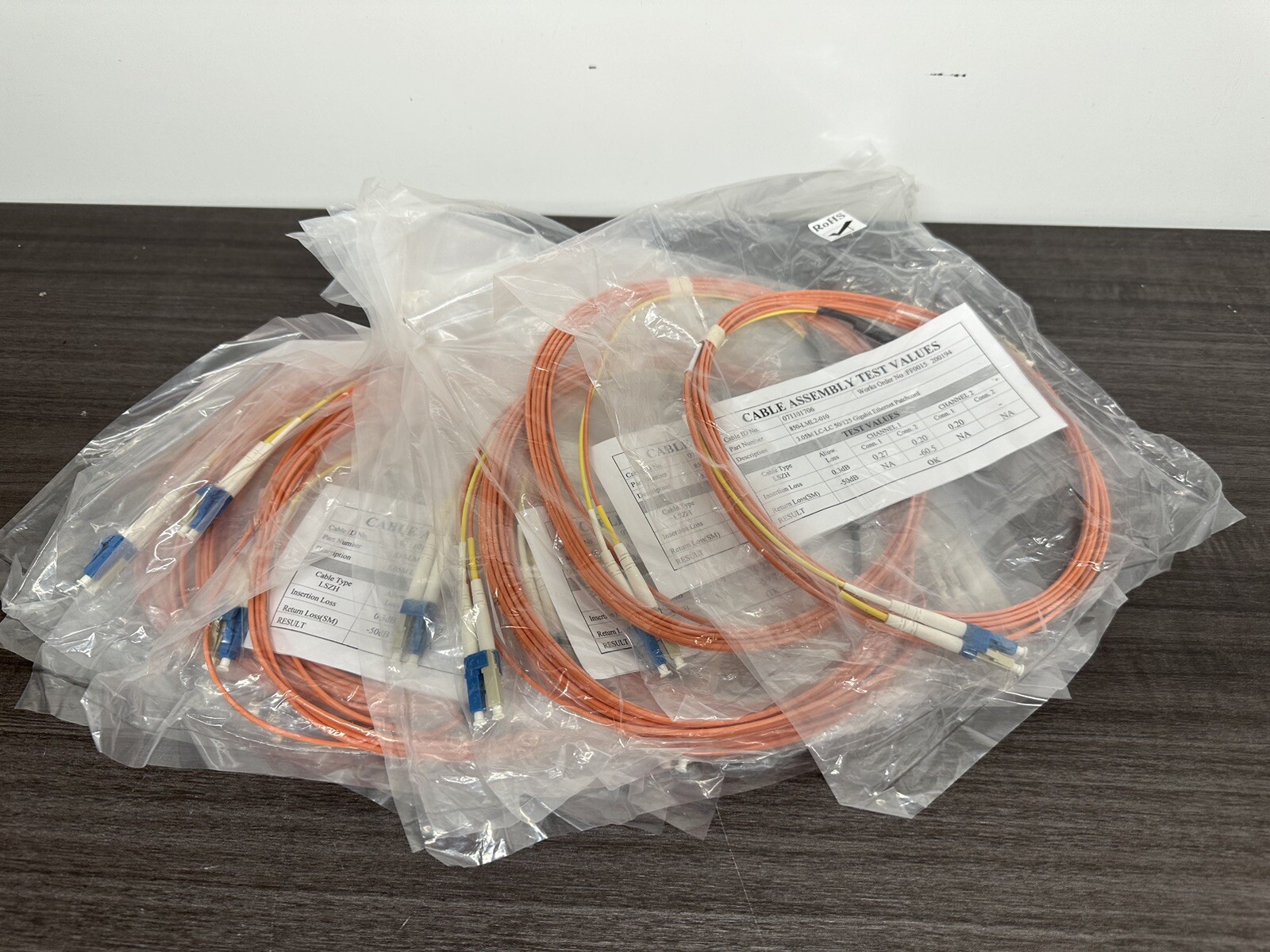 Lot Of 10 3.05m LC-LC 50/125 Gigabit Ethernet Pathcord – A58