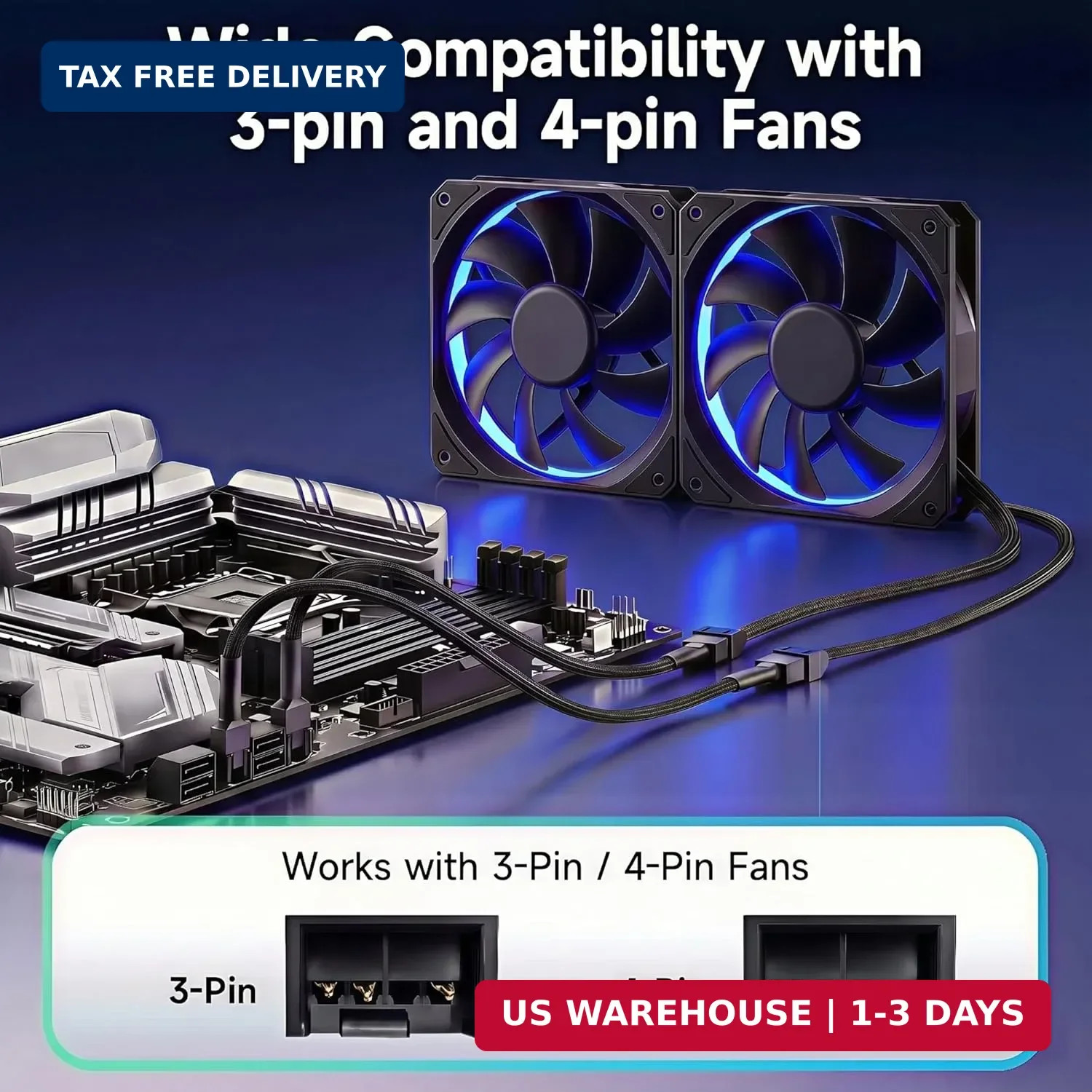 24″ pwm Fan Extension Cable，4 pin Fan Extension Cable，Cable Extension pc，PC Fan