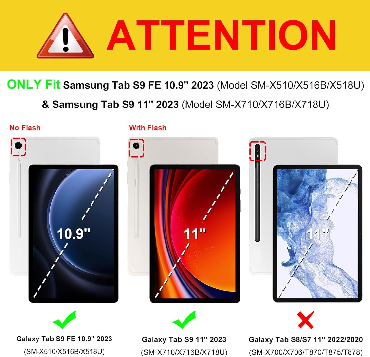 Case for Samsung Galaxy Tab S9 FE 5G 10.9 Inch/Galaxy Tab S9 11 Inch 2023 Cover