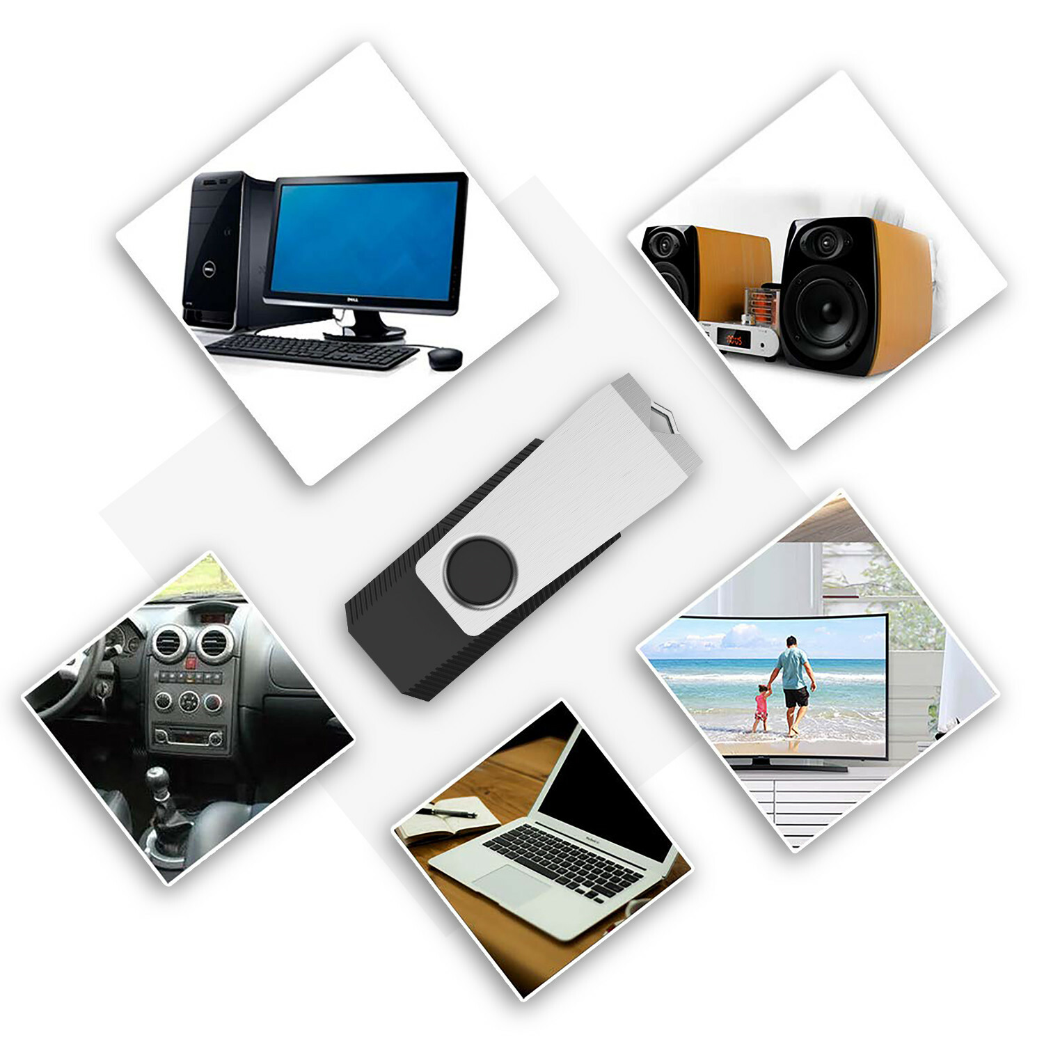 128GB 64GB 32GB 16GB Flash Drive Memory Stick Swivel Pendrive Thumb Drive U Disk