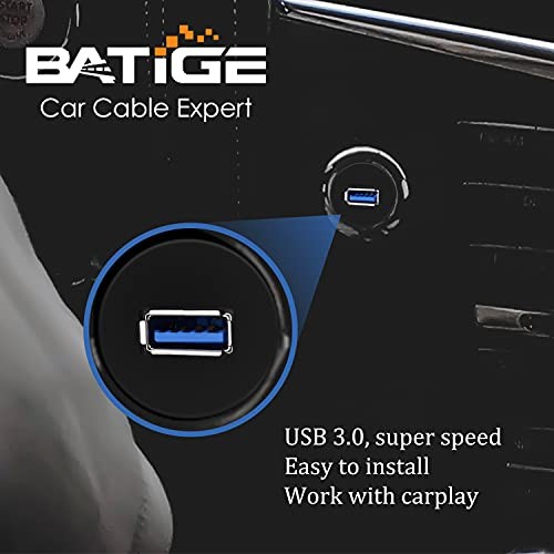 Single Port USB 3.0 Male to Female AUX Car Mount Flush Cable Waterproof 1ft 1
