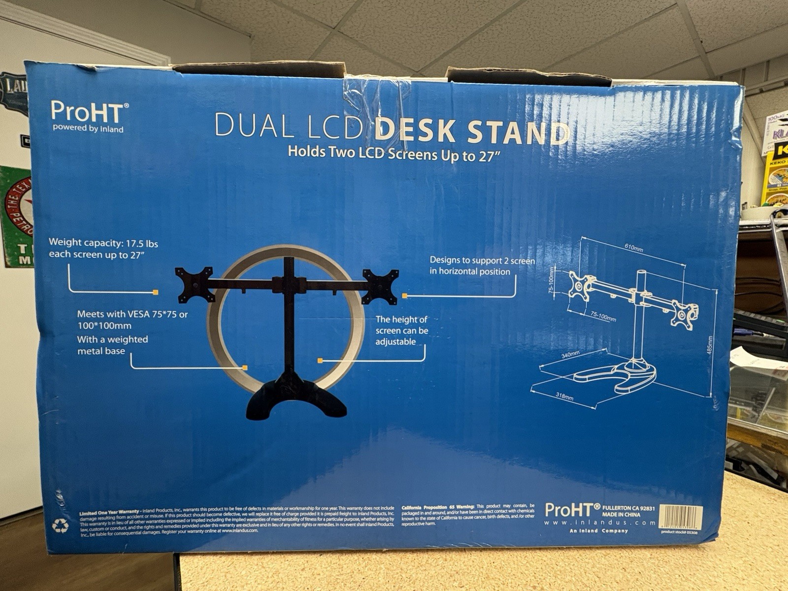 ProHT Dual Monitor Desk Stand 13-27” VESA 75×75 100×100 Tilt Swivel New