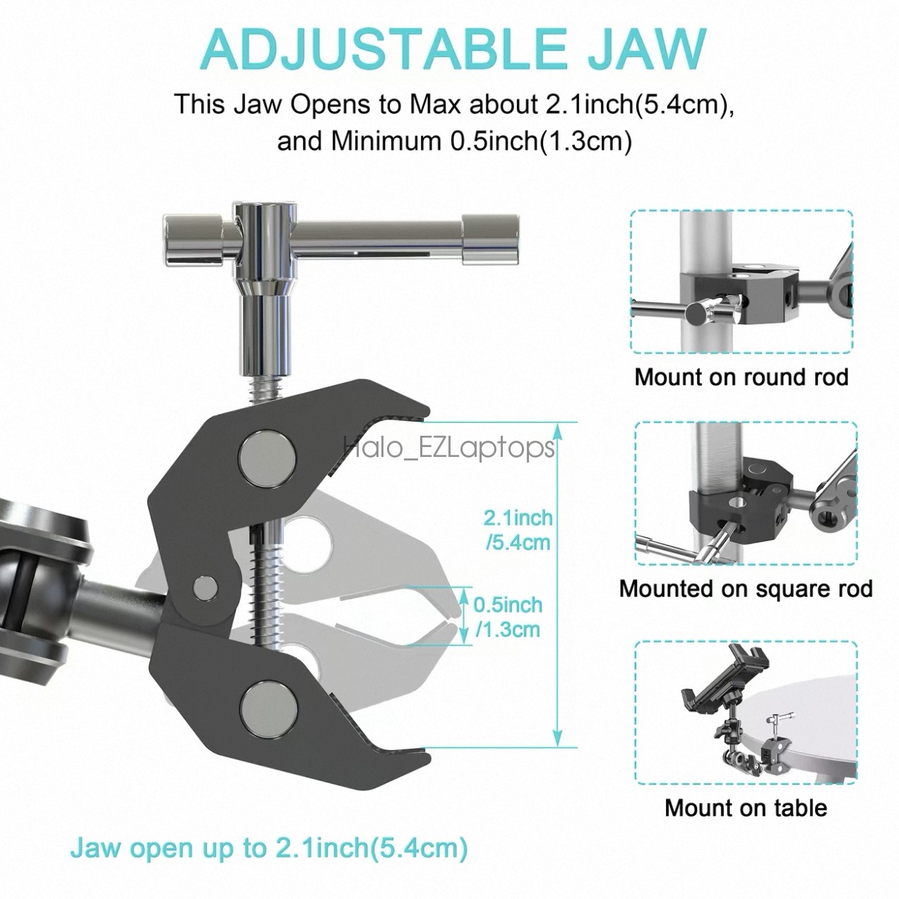 Heavy Duty iPad Tablet Phone Holder Clamp for Mic Stand Bike Treadmill Peloton