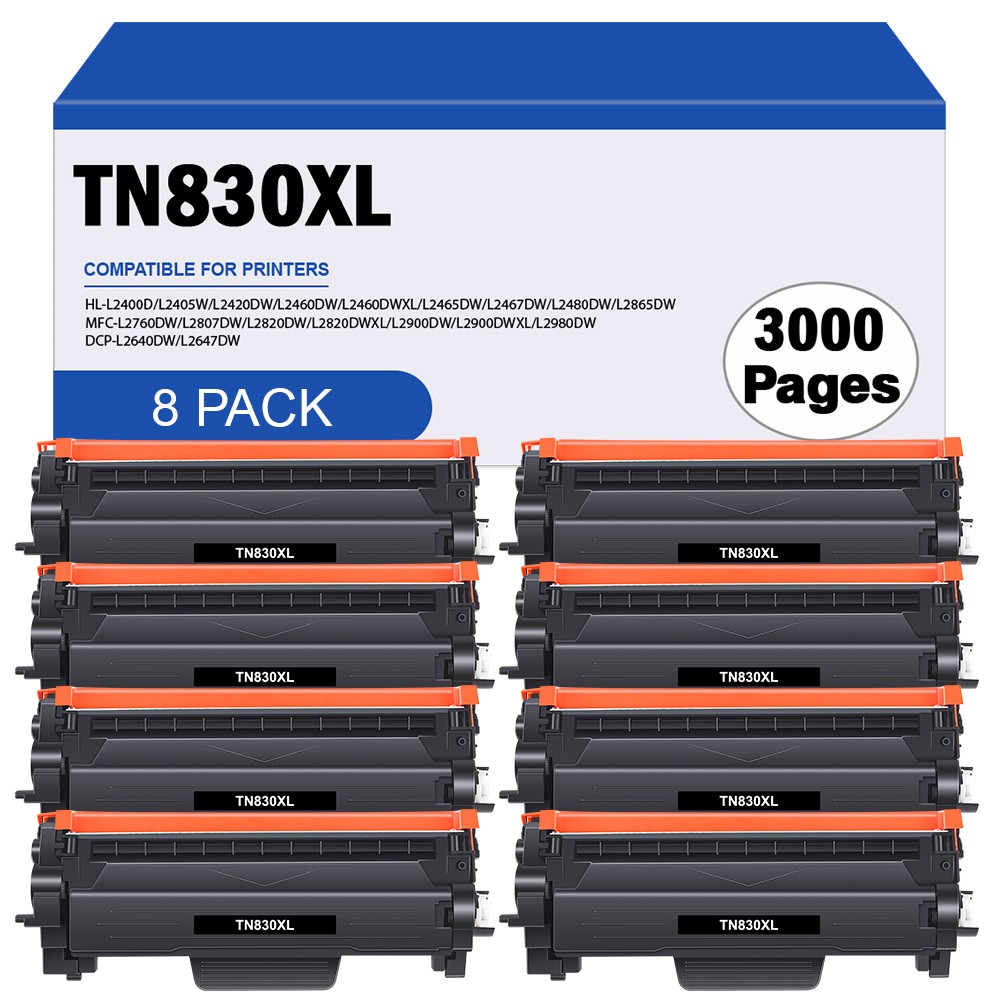 8PK TN830 TN830XL Toner for Brother MFC-L2980DW HL-L2400D HL-L2405W HL-L2420DW