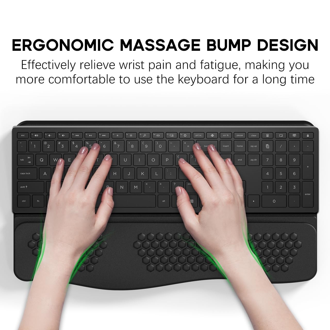 Black Ergonomic Computer Keyboard Stand With Wrist Rest Base 17.13×9.5 In