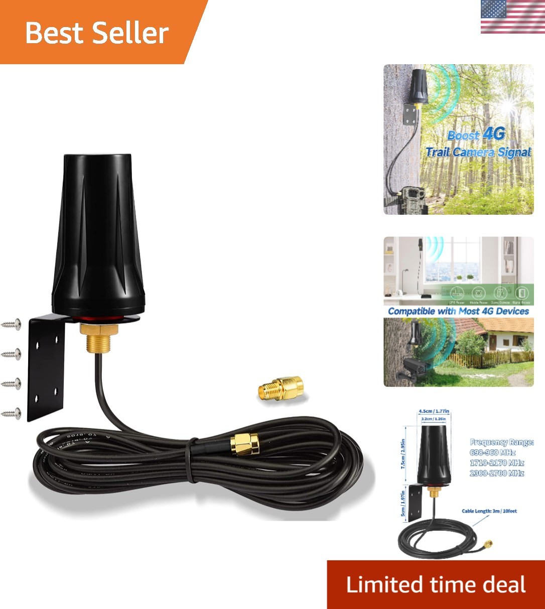Omni-Directional 4G LTE Antenna with 5dBi Gain – Perfect for Mobile Routers