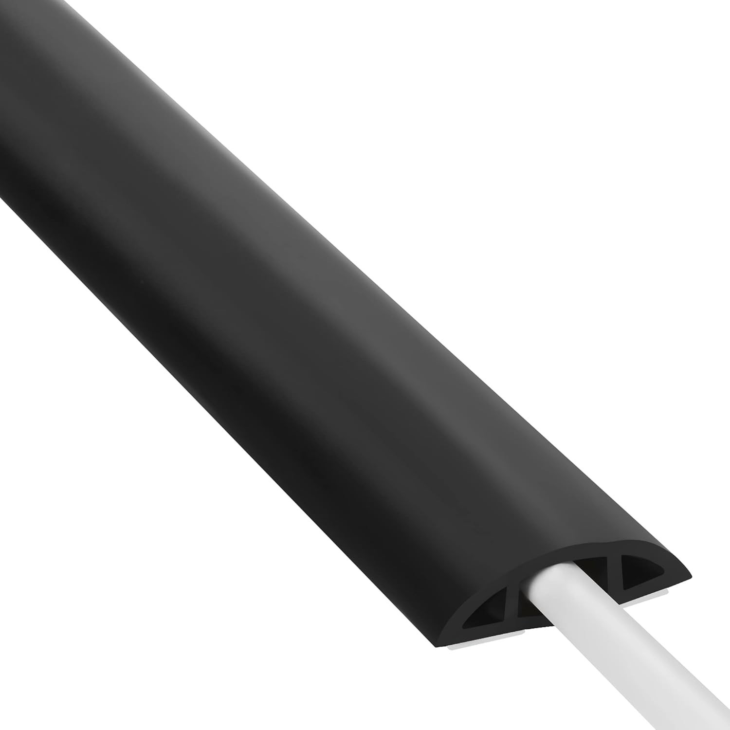 Floor Cable Cover 4ft Cable Management Floor Protector Black for Power Cords