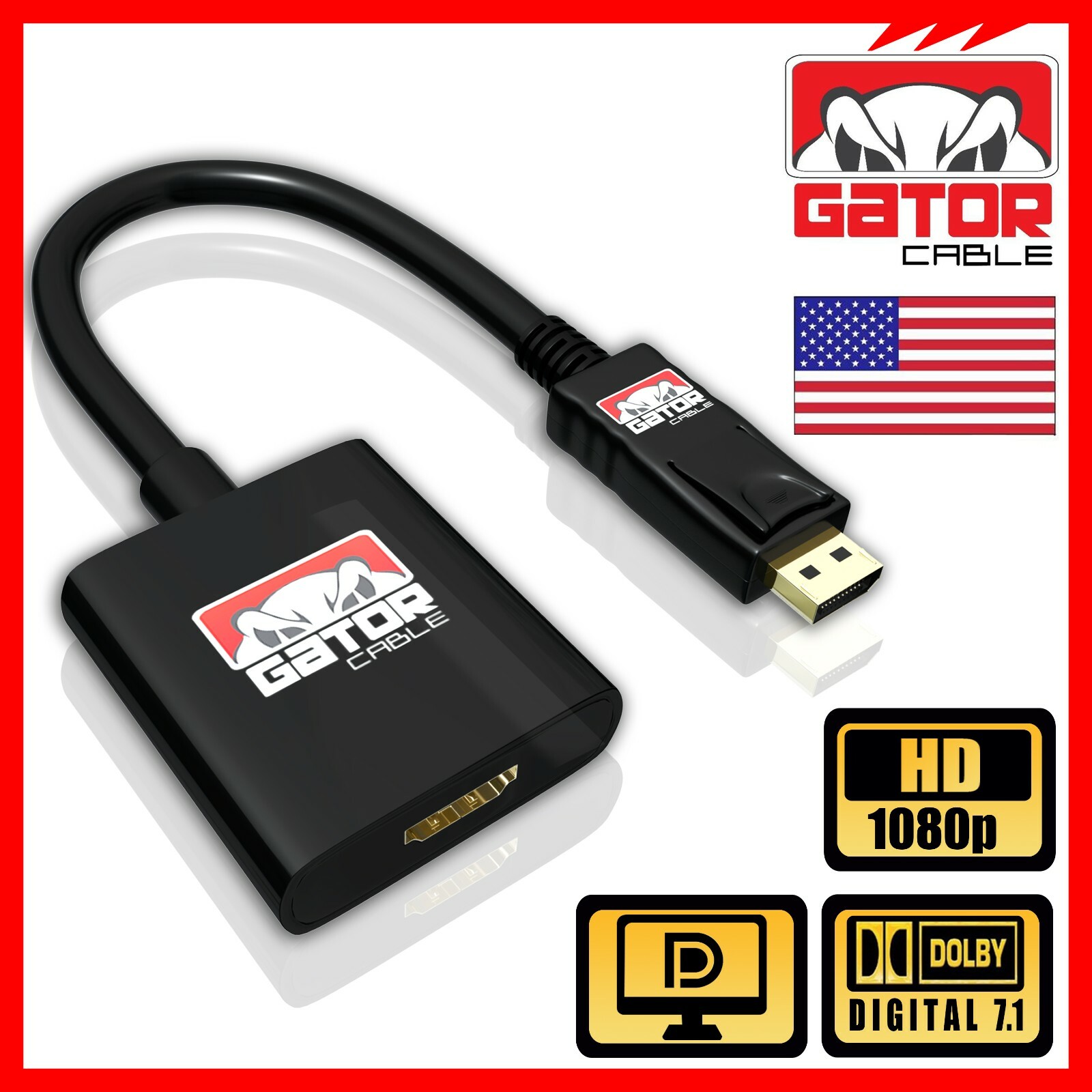 Display Port DP Male to HDMI Female Adapter Converter Dongle Cable PC Monitor