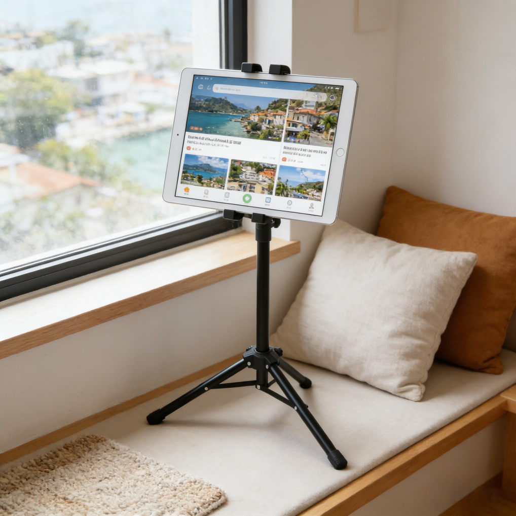 Strong Floor Bed Stand Tripod Mount Holder for Phone IPAD Pro 4.5”-12.9” Tablet