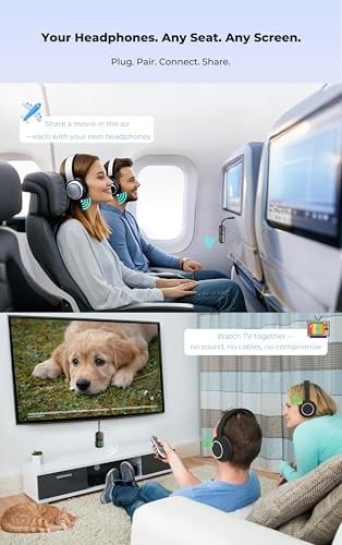 Bluetooth Transmitter Receiver, 2-in-1 Audio Adapter for Airplane, TV, Car | …