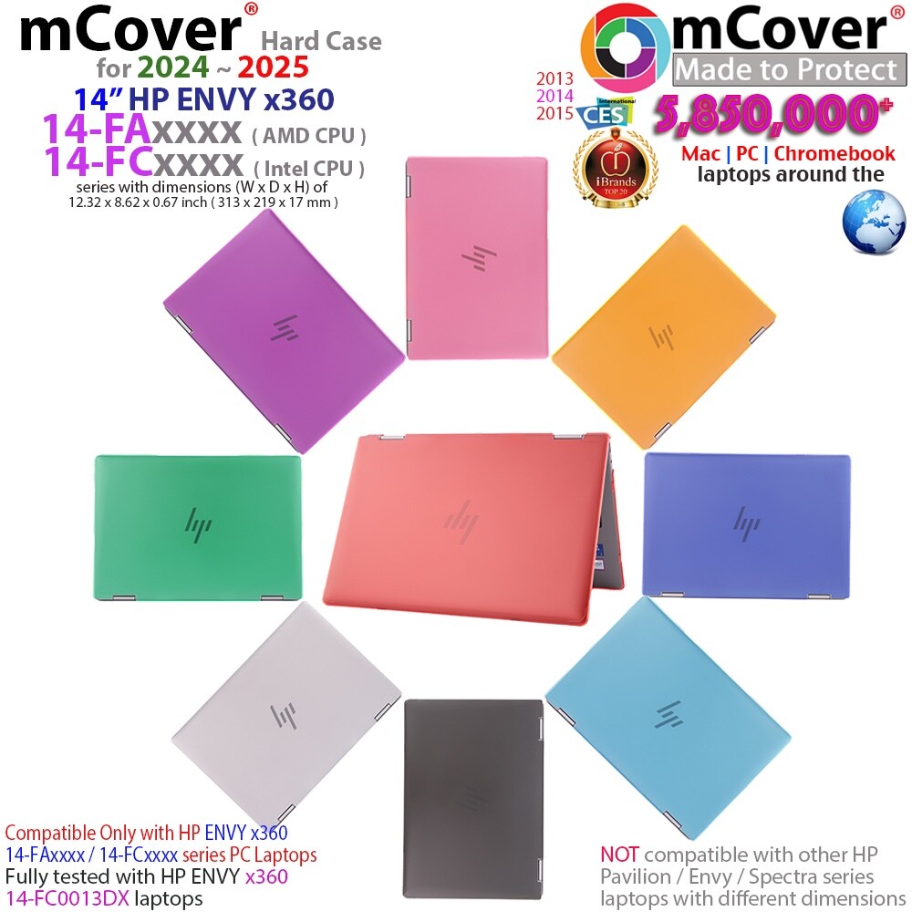 NEW mCover® Hard Case for 2024 ~ 2025 14″ HP ENVY x360 14-FA / 14-FCxxxx laptop
