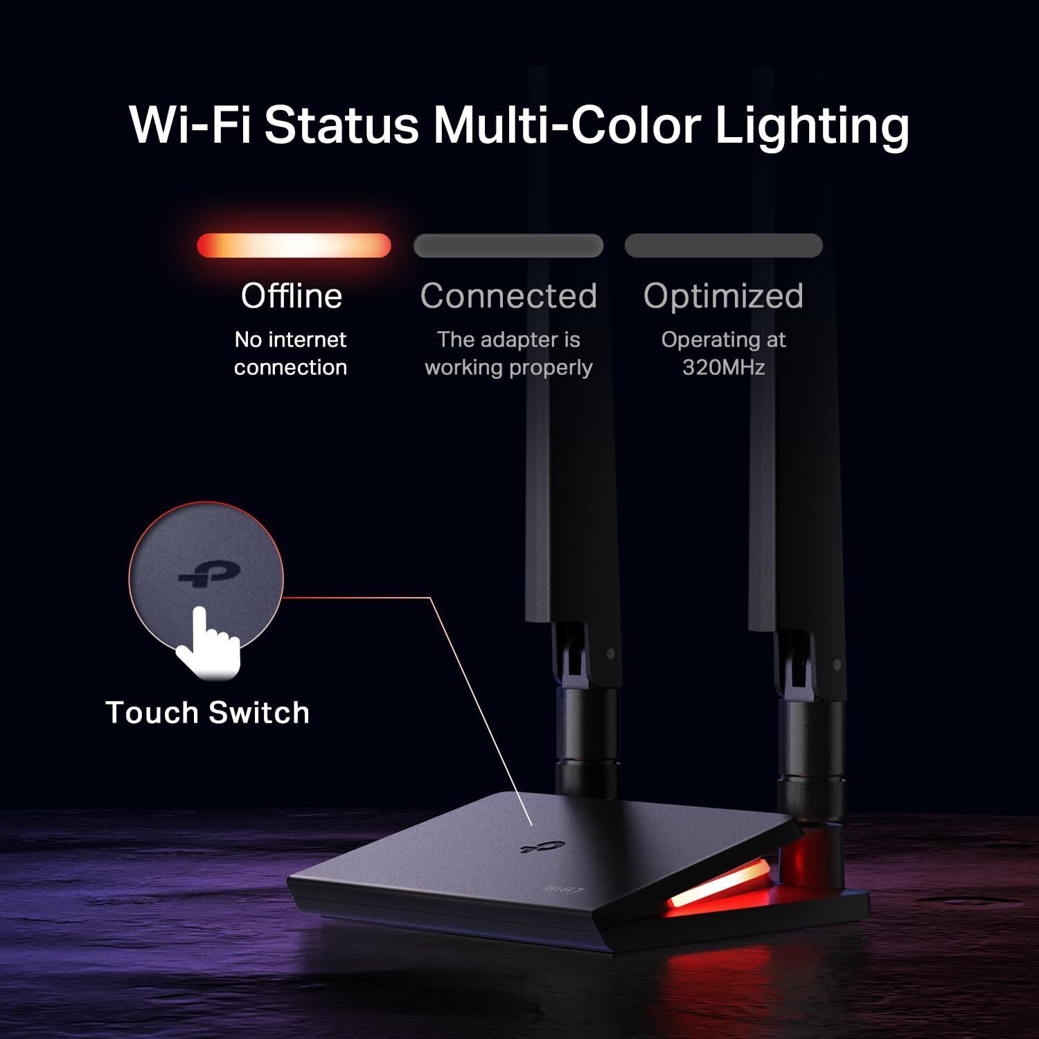 Wi Fi 7 Network Interface Controller Adapter Archer TBE550E 5760 Mbps Speed